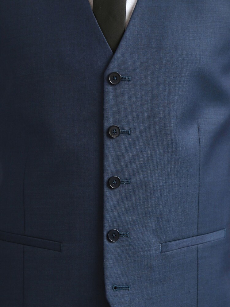 Ted Baker Tailoring Blue Tai Slim Fit Semi Plain Waistcoat - Image 3 of 3
