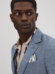Reiss Indigo Ravenswood Slim Fit Single Breasted Wool Blend Blazer - Image 4 of 7