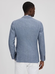 Reiss Indigo Ravenswood Slim Fit Single Breasted Wool Blend Blazer - Image 5 of 7