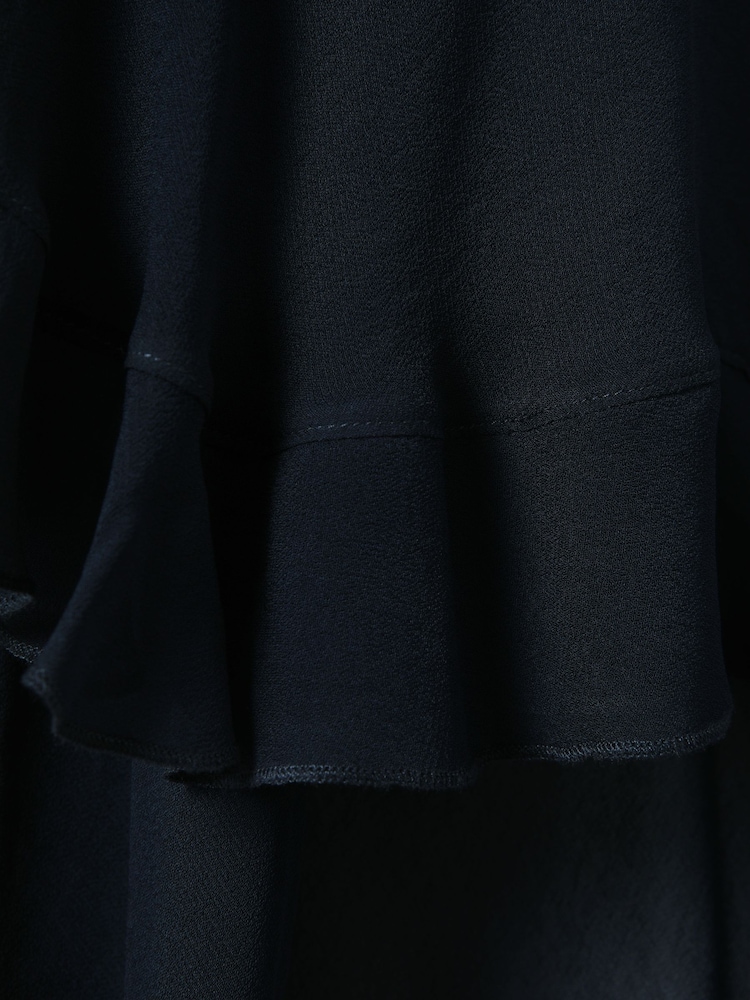 Reiss Navy Francesca Pleated Cape Style Top - Image 6 of 6