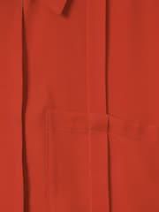 Reiss Red Rose Contrast Trim Button-Through Shirt - Image 7 of 7
