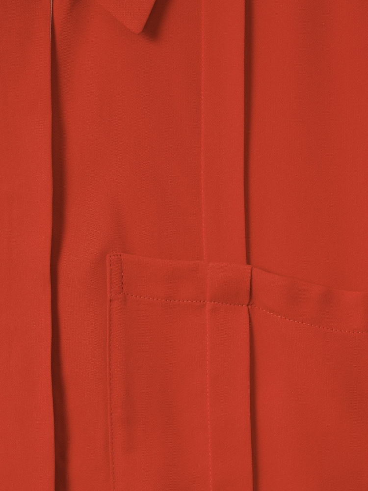 Reiss Red Rose Contrast Trim Button-Through Shirt - Image 7 of 7