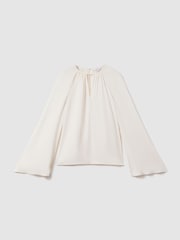 Reiss Ivory Gracie Cut-Out Flute Sleeve Blouse - Image 2 of 6