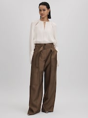 Reiss Ivory Gracie Cut-Out Flute Sleeve Blouse - Image 3 of 6