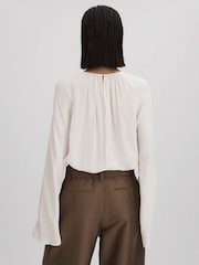 Reiss Ivory Gracie Cut-Out Flute Sleeve Blouse - Image 5 of 6