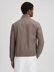 Reiss Brown Rufus Funnel Neck Zip-Through Jacket - Image 5 of 6