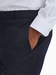 Ted Baker Tailoring Blue Slim Fit Tuxedo Trousers - Image 3 of 3