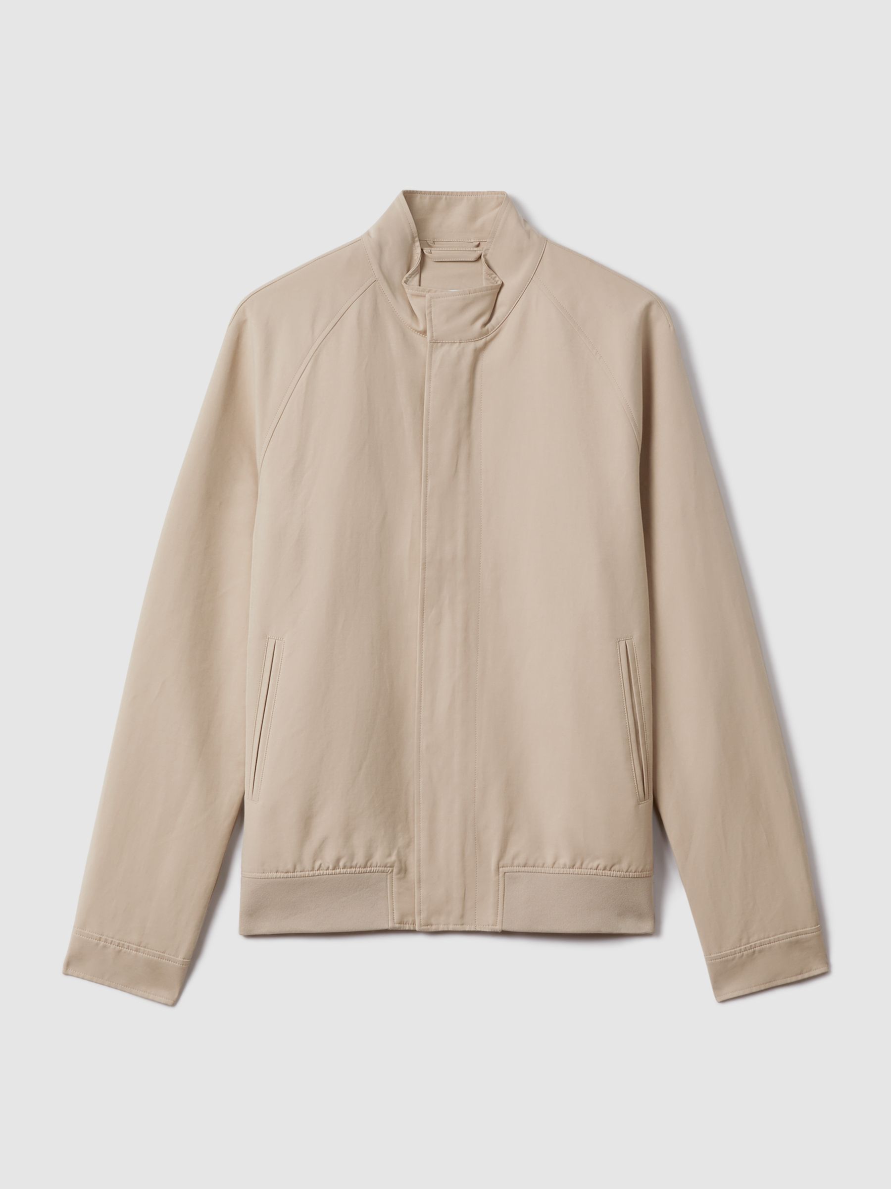 Buy Reiss Stone Peggy Cotton Blend Zip-Through Jacket from