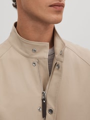 Reiss Stone Peggy Cotton Blend Zip-Through Jacket - Image 4 of 7