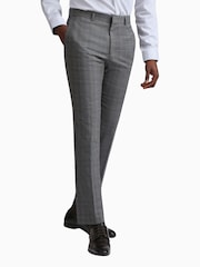 Ted Baker Tailoring Grey Miken Slim Fit Check Trousers - Image 1 of 3