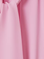 Reiss Pink Erica Tie Neck Zip Front Midi Dress - Image 7 of 7