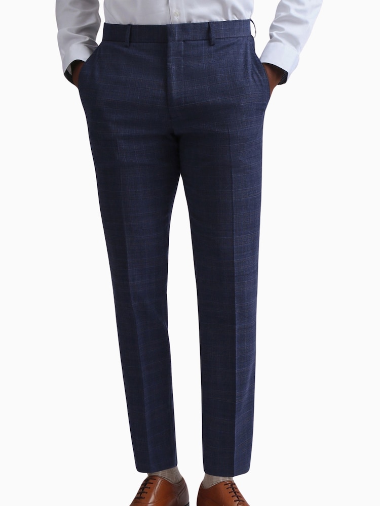 Ted Baker Figurbetonte blaue Chelia Karohose in schmaler Passform - Bild 1 von 4 Ted Baker Figurbetonte blaue Chelia Karohose in schmaler Passform - Bild 1 von 4