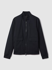 Reiss Navy Rufus Funnel Neck Zip-Through Jacket - Image 2 of 6