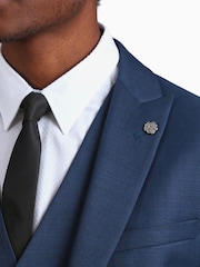 Ted Baker Tailoring Blue Tai Slim Fit Semi Plain Jacket - Image 5 of 7