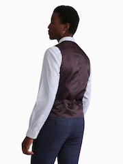 Ted Baker Tailoring Blue Chelia Slim Fit Check Waistcoat - Image 2 of 3