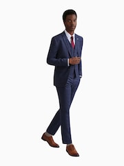 Ted Baker Tailoring Blue Chelia Slim Fit Check Jacket - Image 3 of 4