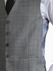 Ted Baker Tailoring Grey Miken Slim Fit Check Waistcoat - Image 3 of 4