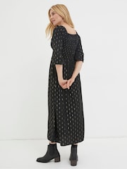 FatFace Black Chrome Adele Midi Dress - Image 2 of 5