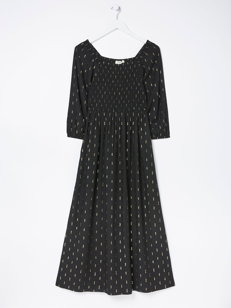 FatFace Black Chrome Adele Midi Dress - Image 5 of 5