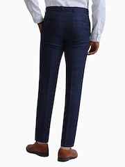 Ted Baker Tailoring Slim Fit Blue Munro Wine Check Trousers - Image 2 of 4