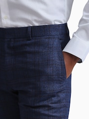 Ted Baker Tailoring Slim Fit Blue Munro Wine Check Trousers - Image 3 of 4
