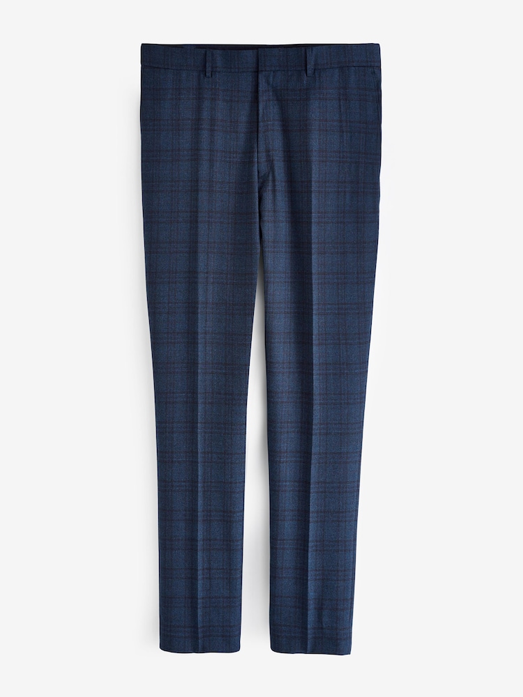 Ted Baker Tailoring Slim Fit Blue Munro Wine Check Trousers - Image 4 of 4