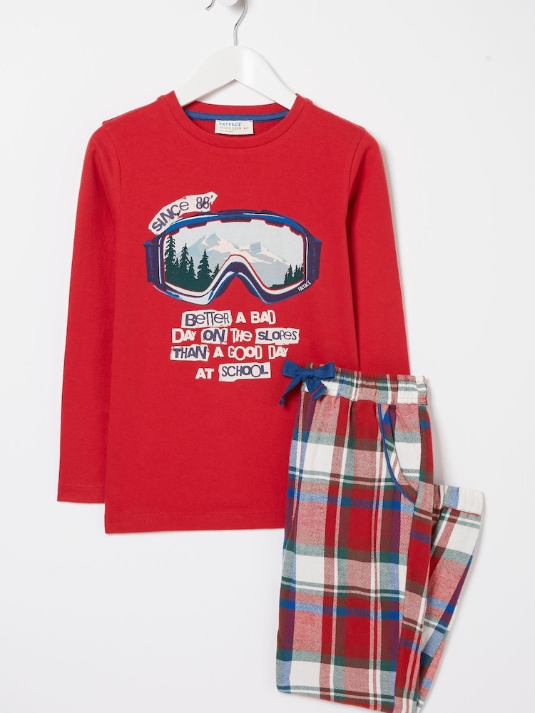 FatFace Red Family Check Pyjama Set - Image 4 of 4