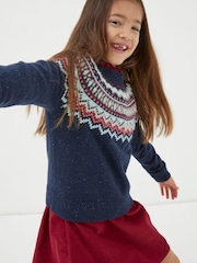 Pull ras du cou FatFace en maille Fairisle - Image 1 of 4