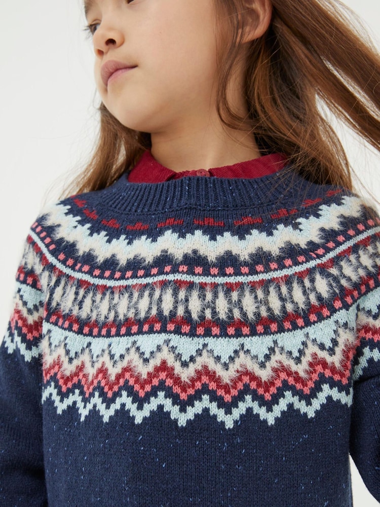 Pull ras du cou FatFace en maille Fairisle - Image 3 of 4
