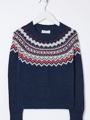 Pull ras du cou FatFace en maille Fairisle - Image 4 of 4