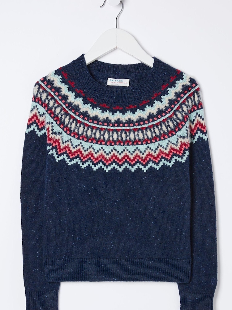 Pull ras du cou FatFace en maille Fairisle - Image 4 of 4