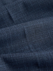 Navy Blue Regular Fit Textured Side Adjuster Trousers - Image 10 of 10