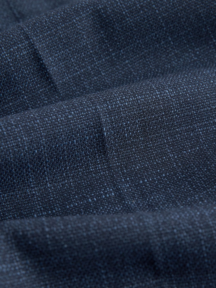 Navy Blue Regular Fit Textured Side Adjuster Trousers - Image 10 of 10