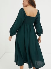 FatFace Green Tessa Midi Dress - Image 2 of 6