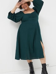 FatFace Green Tessa Midi Dress - Image 3 of 6