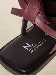 Burgundy Red Premium Leather Strappy Sandals - Image 4 of 5