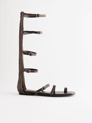 Chocolate Brown Forever Comfort® Strappy Midi Sandals - Image 7 of 12