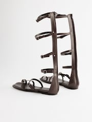 Chocolate Brown Forever Comfort® Strappy Midi Sandals - Image 8 of 12