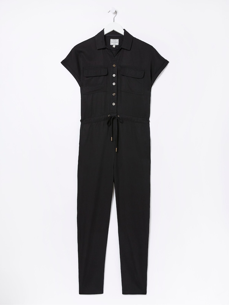 FatFace Black Una Long Sleeve Utility Jumpsuit - Image 1 of 1 FatFace Black Una Long Sleeve Utility Jumpsuit - Image 1 of 1