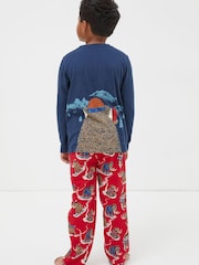 FatFace Red Wilfred Mammoth Pyjama Set - Image 2 of 4