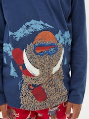 FatFace Red Wilfred Mammoth Pyjama Set - Image 3 of 4