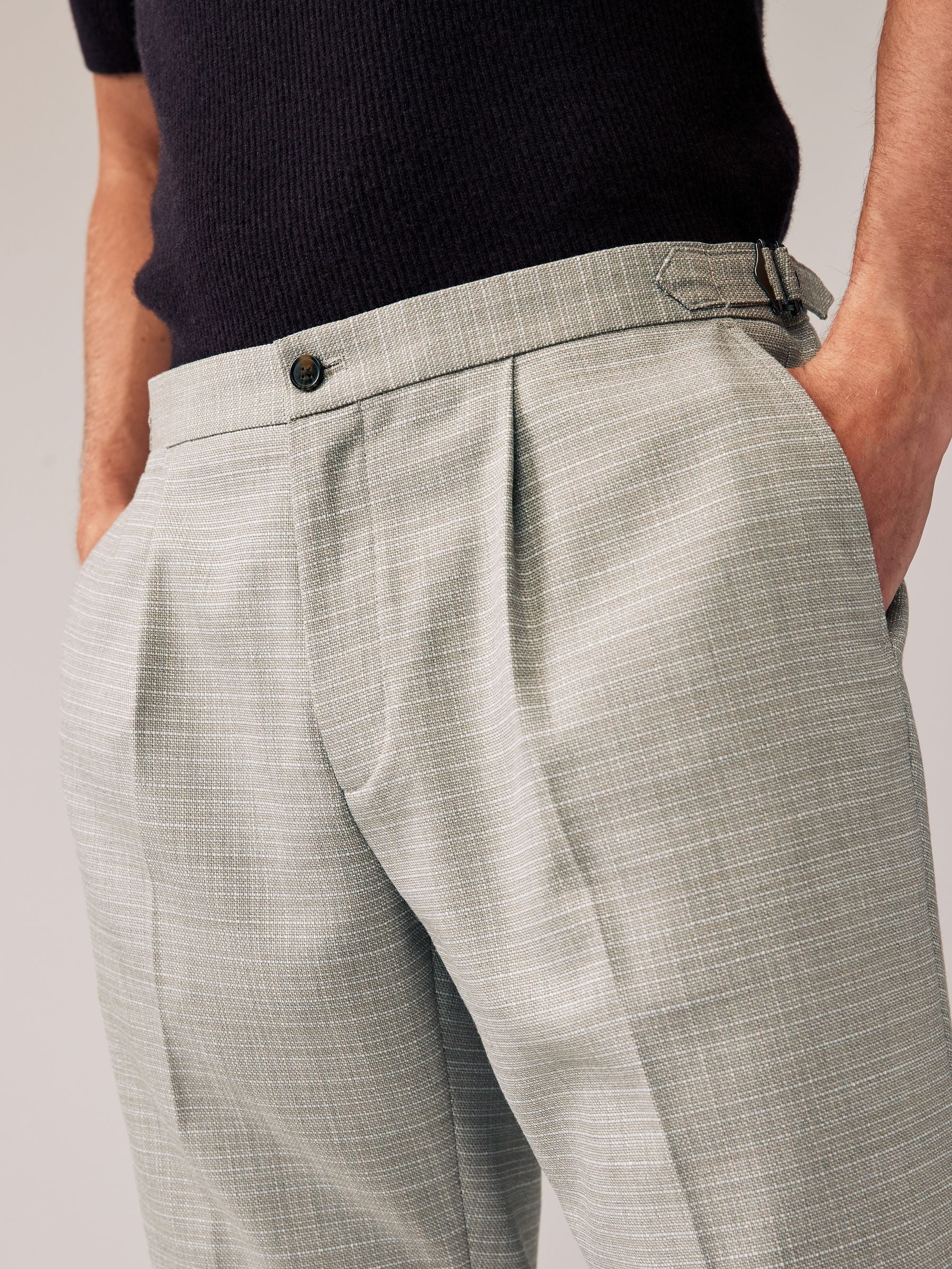Buy Stone Textured Side Adjuster Trousers from Next Netherlands