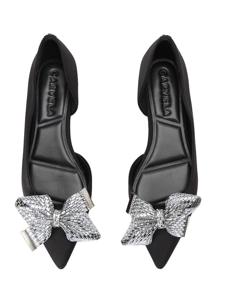Carvela Regal Bow Flat Black Shoes - Image 4 of 4