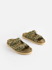 Khaki Green Forever Comfort® Sequin Footbed Sandals - Image 1 of 6