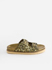 Khaki Green Forever Comfort® Sequin Footbed Sandals - Image 2 of 6