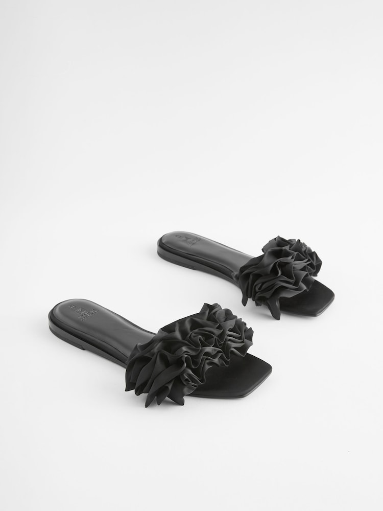 Czarny - Klapki Forever Comfort® z falbankami - Image 5 of 11