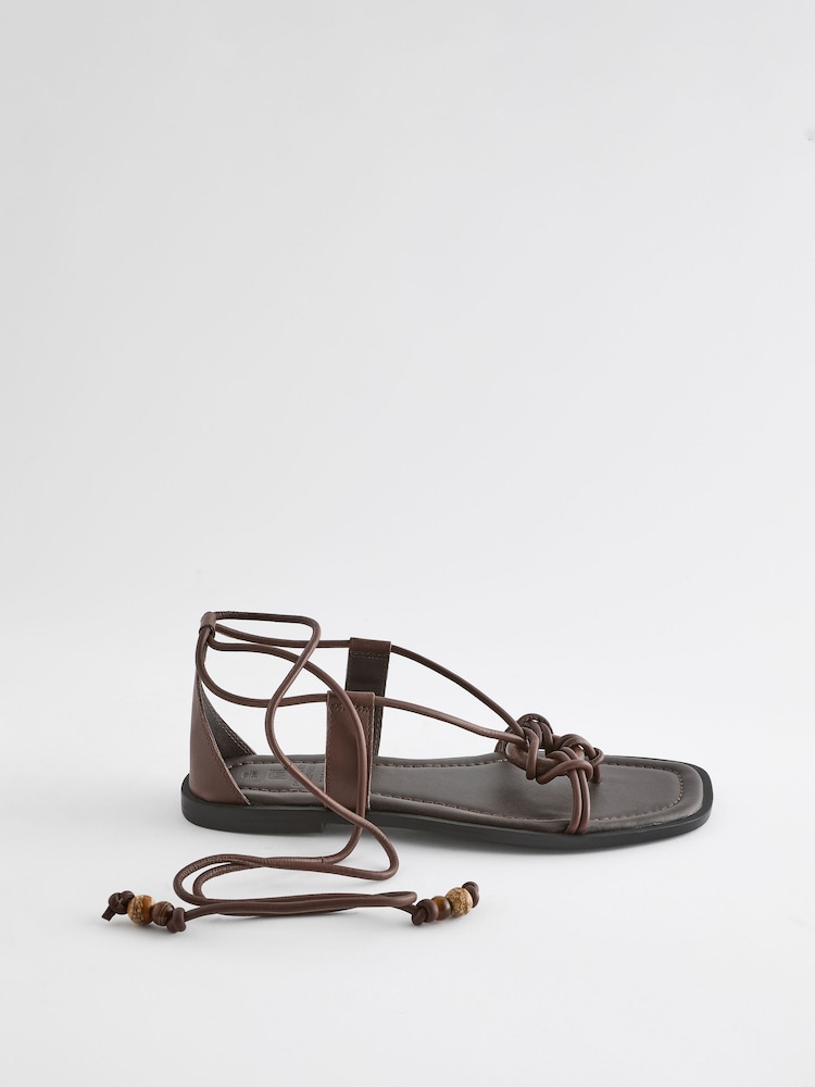 Schokoladenbraun - Forever Comfort® Riemchensandalen mit Holzring - Bild 1 von 5 Schokoladenbraun - Forever Comfort® Riemchensandalen mit Holzring - Bild 1 von 5
