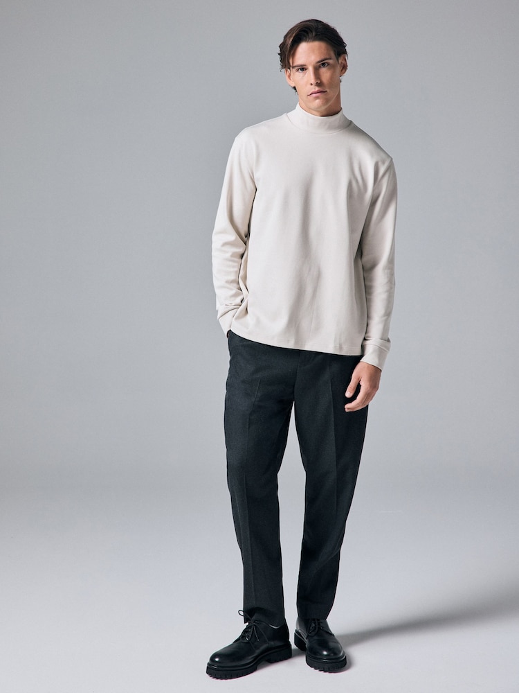 Cream Soft Touch Long Sleeve Turtle Neck T-Shirt - Image 2 of 8