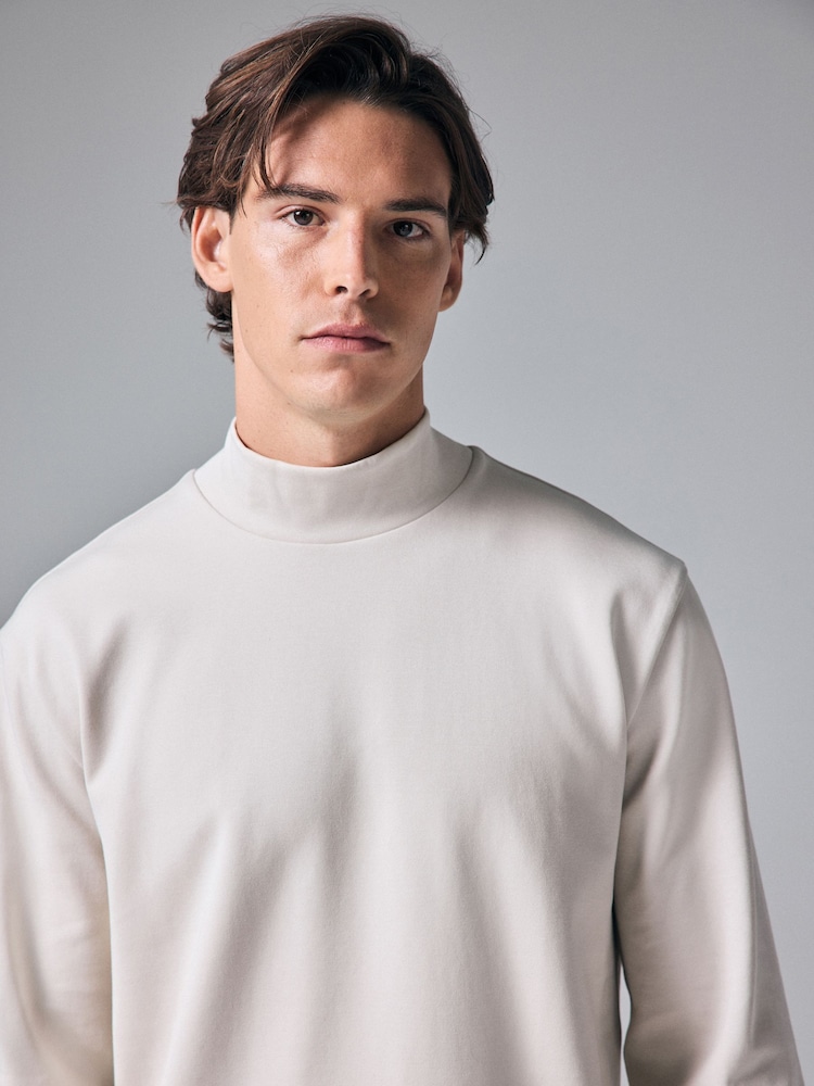 Cream Soft Touch Long Sleeve Turtle Neck T-Shirt - Image 4 of 8