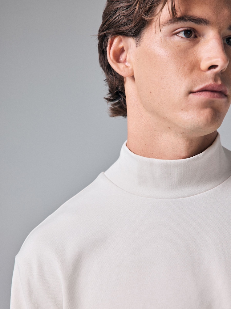 Cream Soft Touch Long Sleeve Turtle Neck T-Shirt - Image 5 of 8
